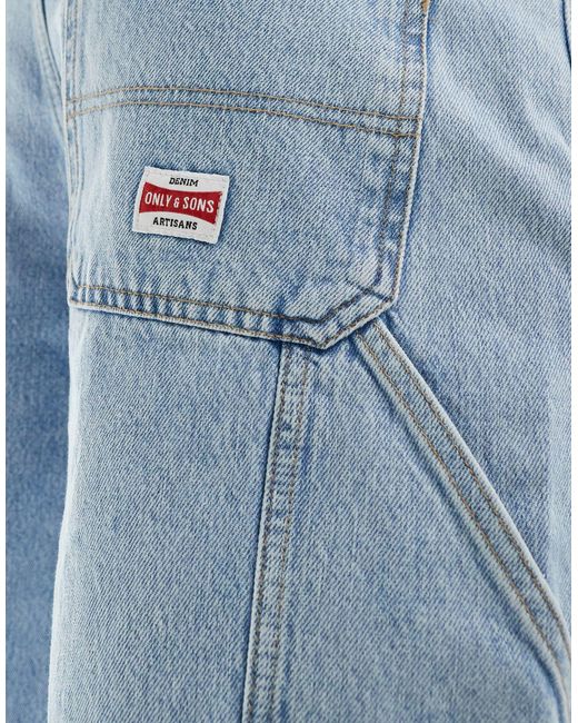 Only & Sons Blue Edge Straight Fit Jeans for men