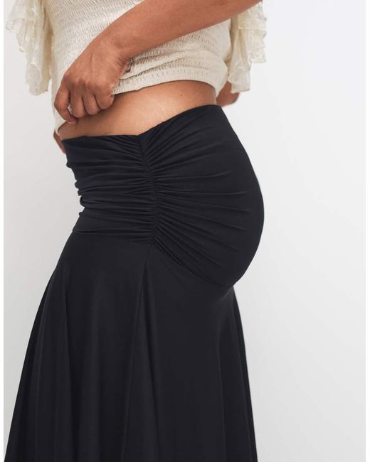 ASOS Black Asos Design Curve Slinky Hanky Hem Skirt