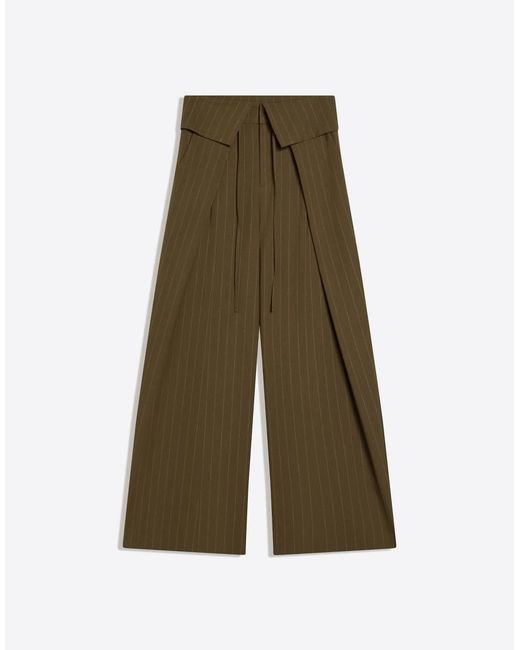 Bershka Brown Darted Trousers With Turn-up Waist