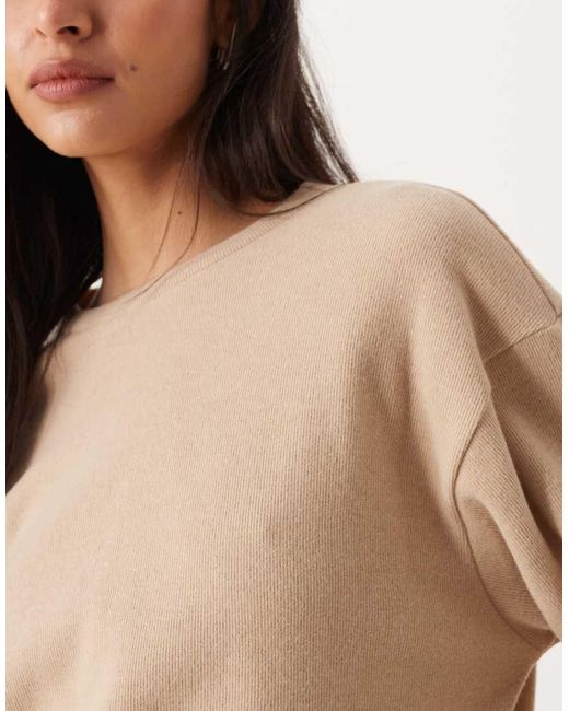 ASOS Natural Supersoft Long Sleeve Skater Tee