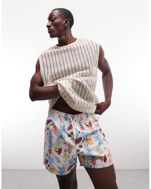 ASOS White Swim Shorts for men