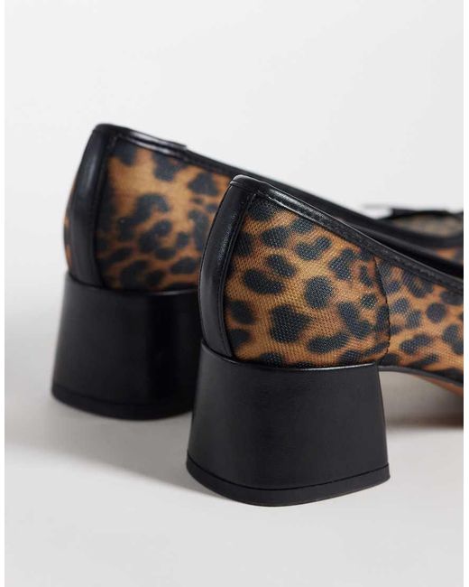 ASOS Multicolor Sweet Pea Bow Detail Mid Block Heel Shoes