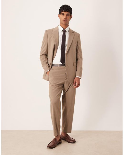ASOS Natural Longline Regular Suit Jacket for men