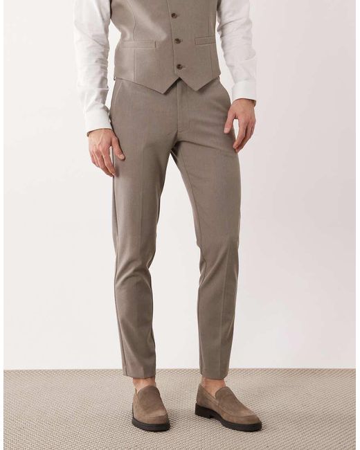 ASOS Natural Skinny Suit Trousers for men