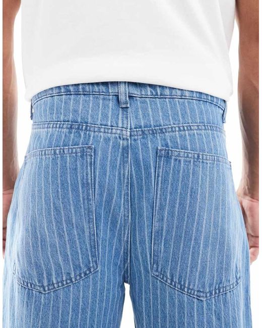 Vaqueros A Rayas Muy Holgados De -Azul ASOS de hombre de color Blue