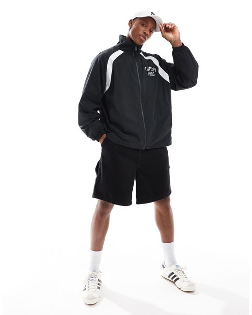 Tommy Hilfiger Black Varsity College Track Jacket for men