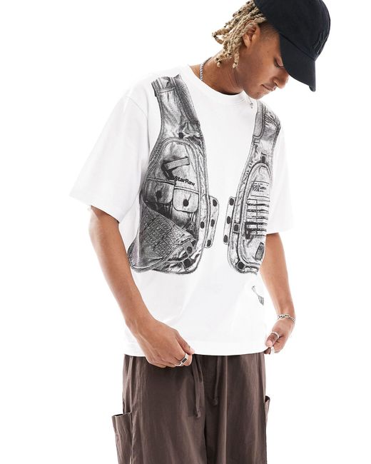 T-shirt avec oversize avec imprimé veste sans manches d'archives G-Star RAW pour homme en coloris White