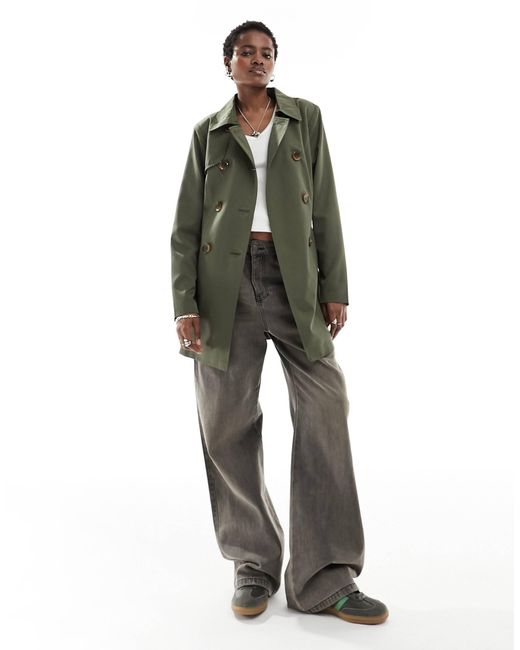 ONLY Green Trench Coat