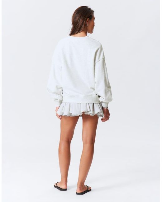 Weekday White Relaxed Terry Sweatshirt