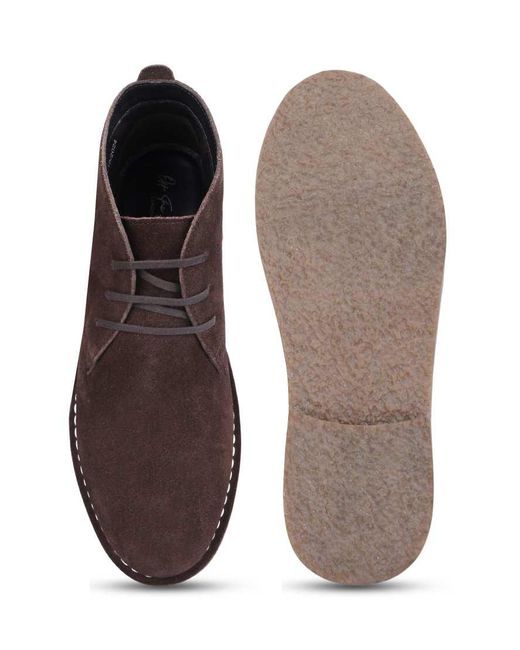 OFF THE HOOK Brown 'Sahara' Suede Leather Casual Lace-Up Chukka Boots for men