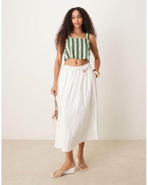 Nobody's Child Green Pippa Linen Crop Top