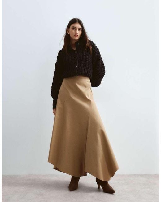 ARRANGE Brown Panelled Midi Skirt