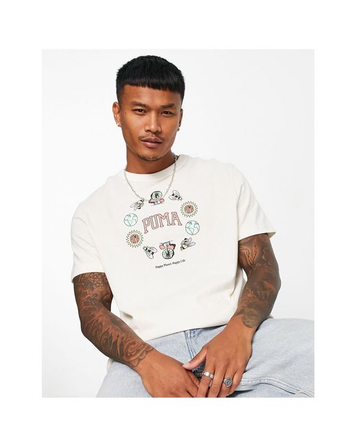 PUMA Downtown T-shirt in White for Men | Lyst