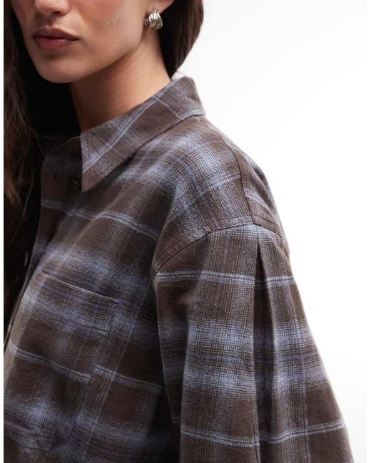 ASOS Brown Oversized Brushed Shirt