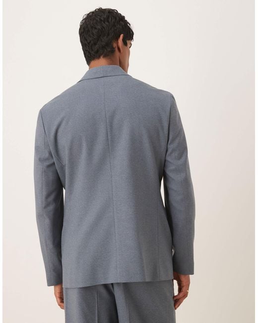 ASOS Blue Double Breasted Shawl Regular Suit Jacket for men