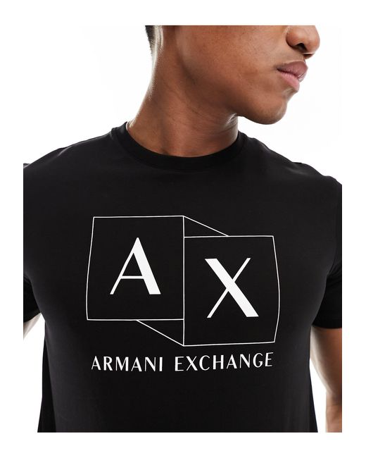 Armani Exchange Black Boxes Logo Slim Fit T-shirt for men