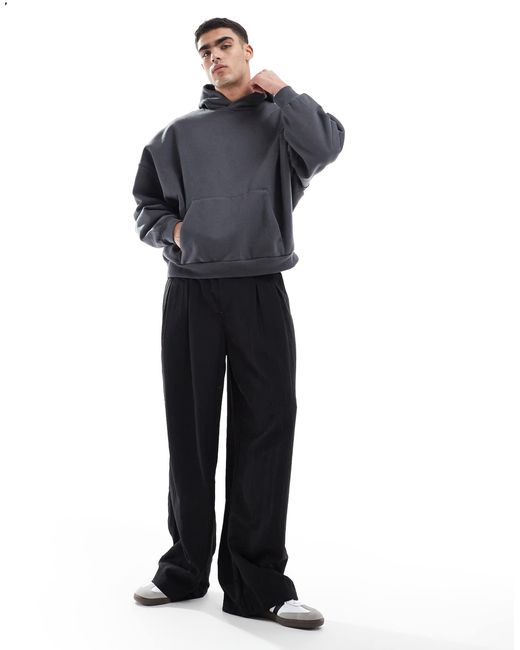 ASOS – premium – schwerer kapuzenpullover in Gray für Herren