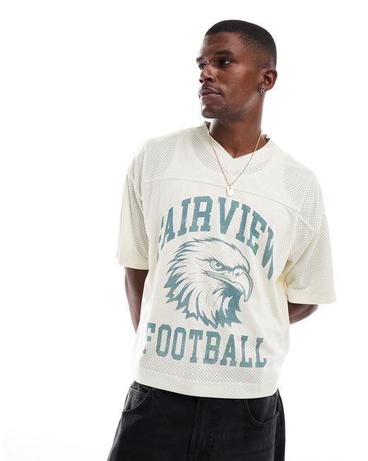 Hollister White baggy Crop Americana Motif Sports Top for men