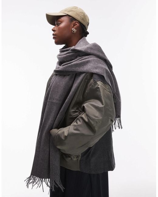 & Other Stories Gray Premium Wool Oversized Scarf