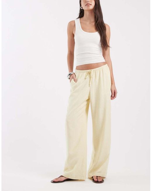 Hollister Natural Pull On Straight Leg Trousers