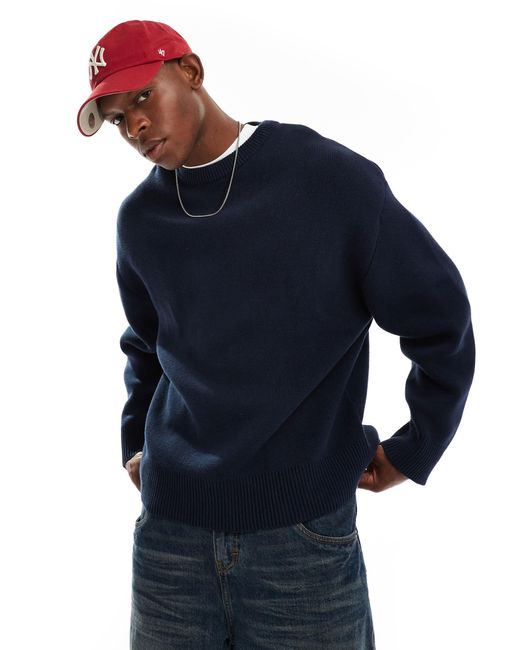 Weekday Blue Cypher Oversized Jumper for men