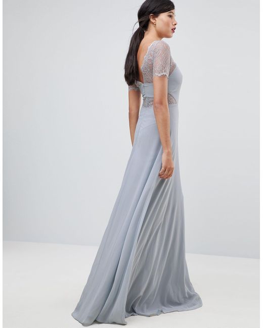 Asos lace insert panelled maxi dress discount