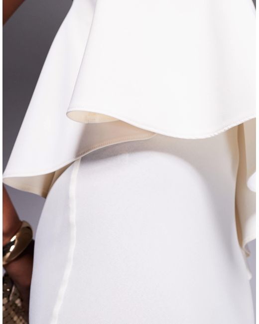 princess polly baby blue dress satin back tie bandeau asymmetrical neckline umbrella skirt