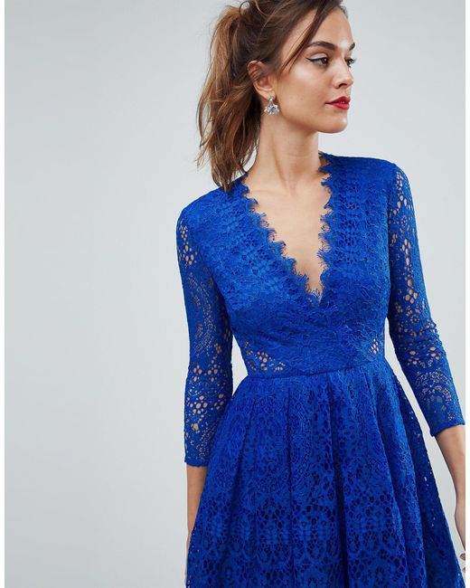 asos blue long sleeve dress