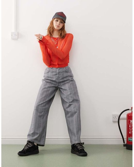 Collusion Red Sheer Knitted Cardi