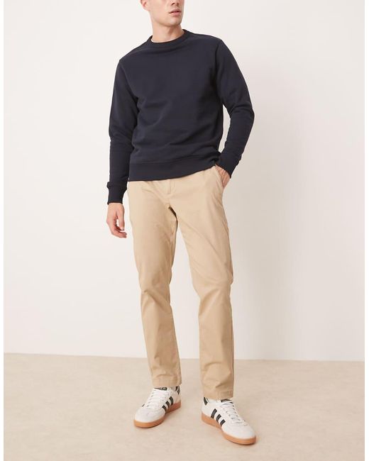 Mango Blue Prato Slim Fit Chino Trousers for men