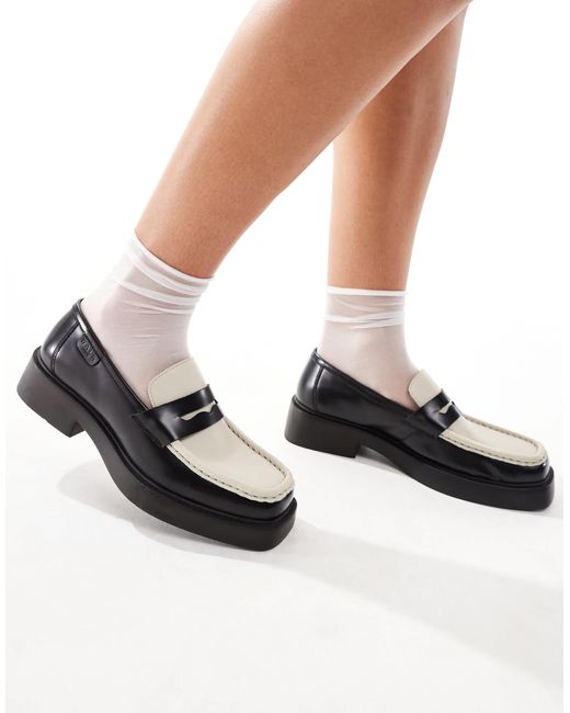 Walk London Black Taylor Saddle Loafer