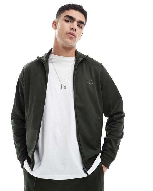 Fred Perry Black Track Jacket for men