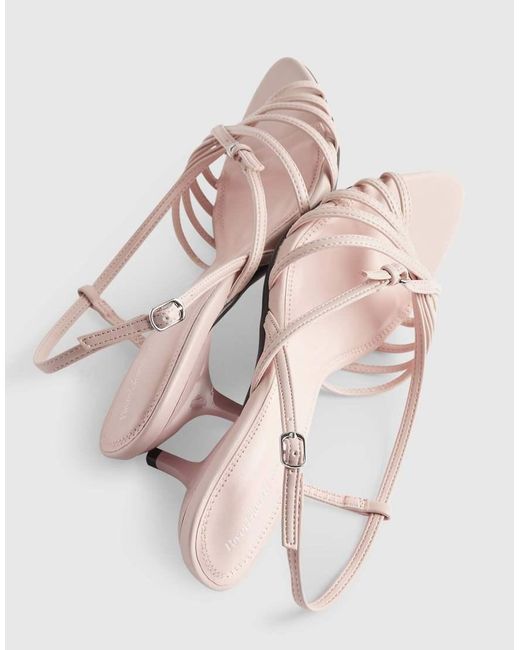 River Island Natural Caged Kitten Heel Sandals