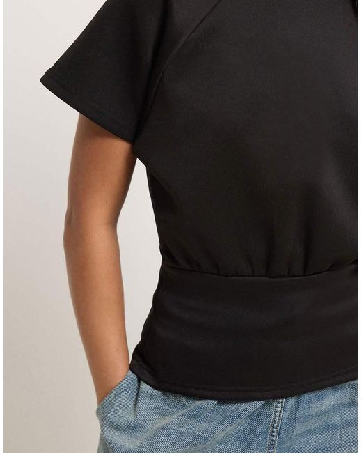 PixieGirl Black Petite Cinched Waist Top