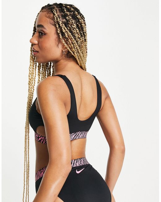 Nike Animal Tape Bikini Top in Black | Lyst Australia
