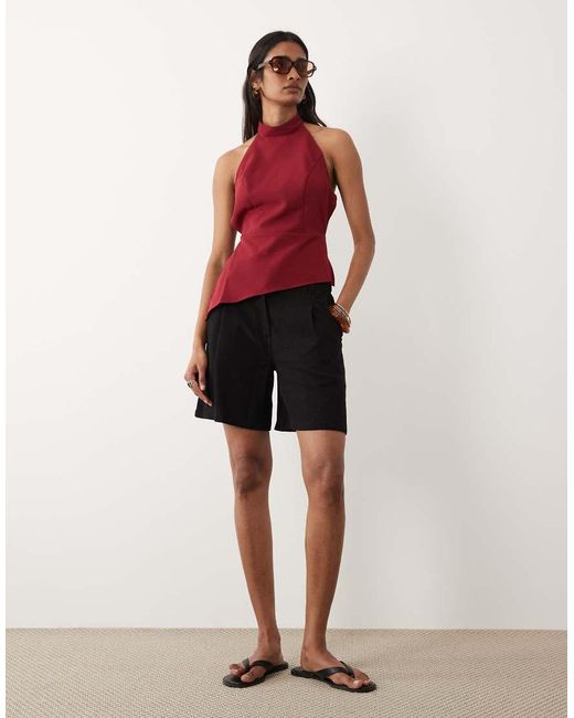 Miss Selfridge Tailored Backless Halter Top