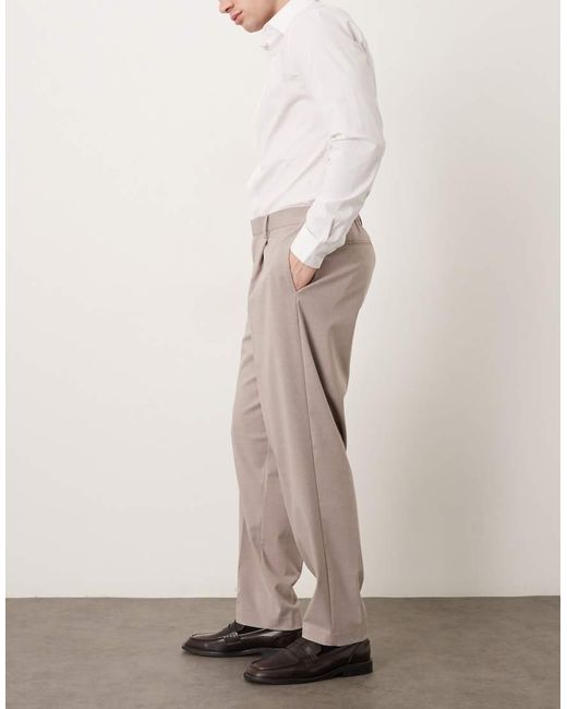 ASOS Gray Smart Relaxed Tapered Pants for men