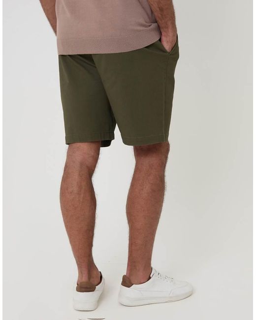 Threadbare Green Cotton 3 Pocket Stretch Chino Shorts for men
