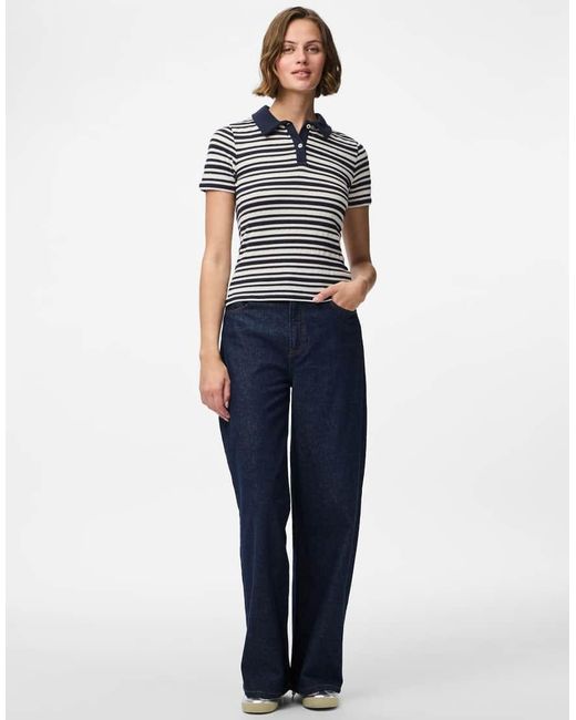 Pieces Poloshirt in het Blue