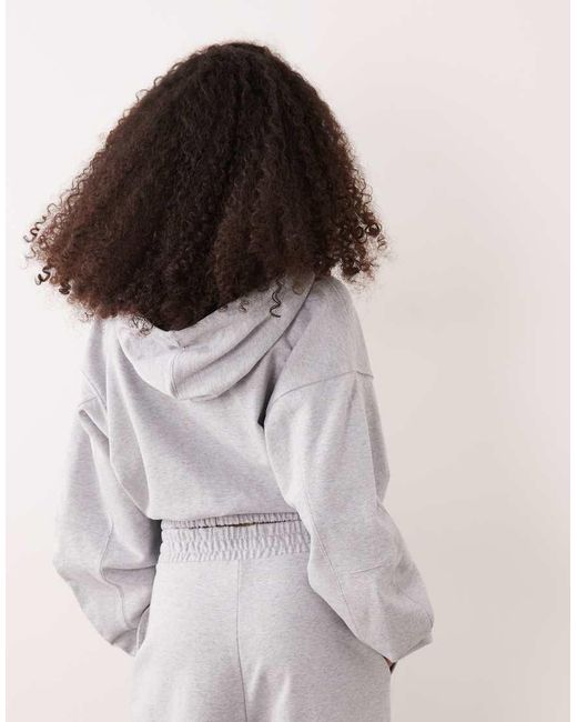 HUGO Gray Dolpie Cropped Zip Through Co-ord Hoodie