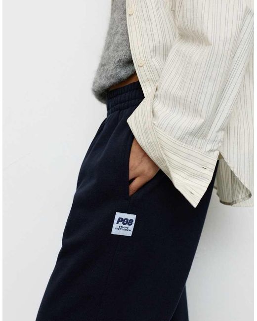 Pull&Bear White Balloon Fit Tracksuit Bottoms