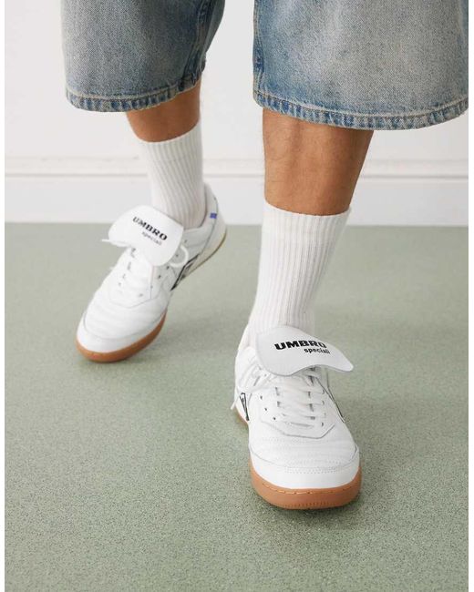 Umbro Gray Speciali Leather Trainers for men