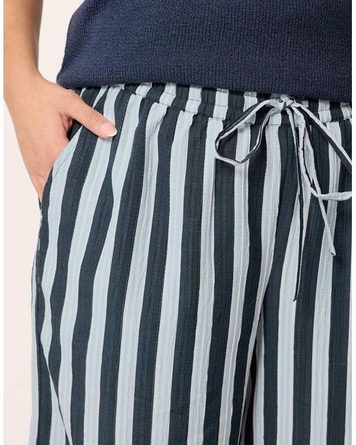 Yours Clothing Blue Stripe Wide Leg Trousers