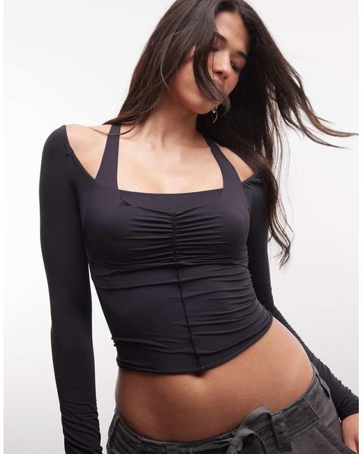 I.AM.GIA Black Nerina Second Skin Sculpting Slinky Layered Top