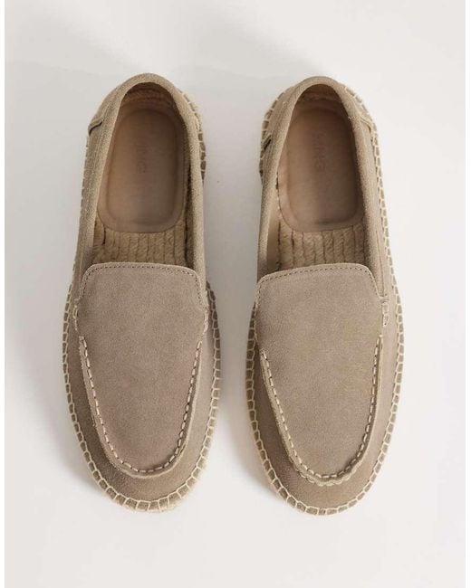 Mango Natural Real Leather Espadrilles for men