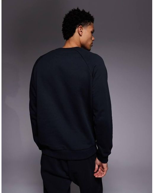 Under Armour Blue Rival Fleece Crew Neck Sweatshirt for men