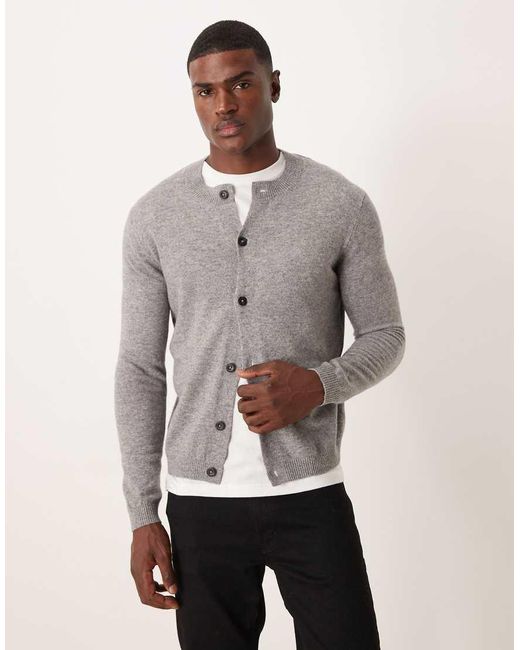 Mango Gray Premium 100% Wool Cardigan for men