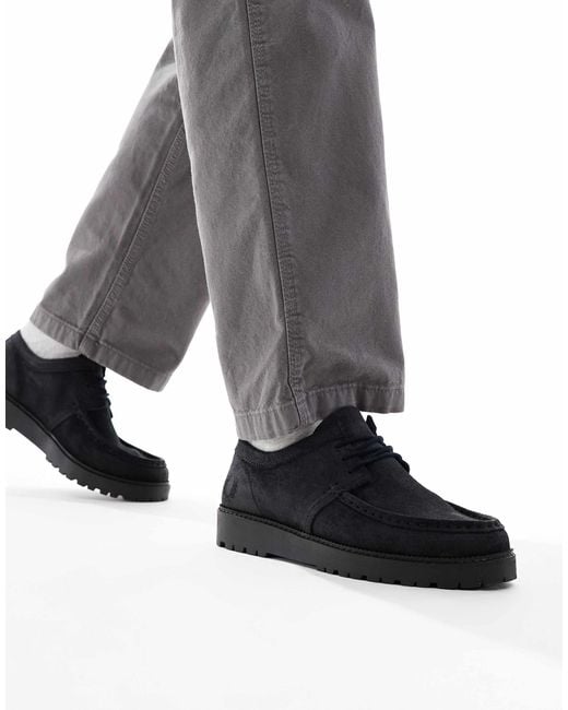Fred Perry Gray Kenney Low Top Waxed Suede Boots for men