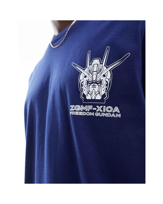 X gundam - maglietta a maniche lunghe squadrata scuro con stampa sul retro e sul braccio di Levi's in Blue da Uomo