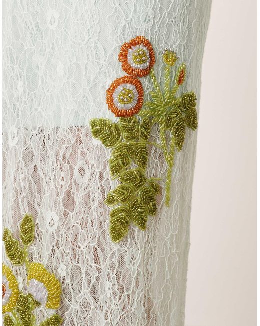 Jupe d'ensemble mi-longue en dentelle avec motifs floraux - clair ARRANGE en coloris Natural